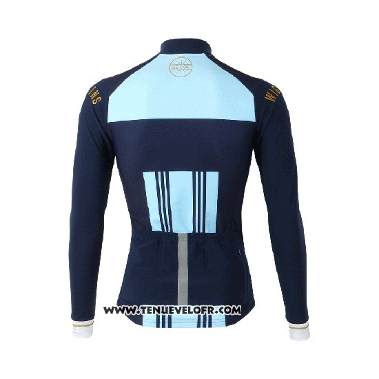 2019 Maillot Ciclismo Lecol Azur Bleu Manches Longues et Cuissard